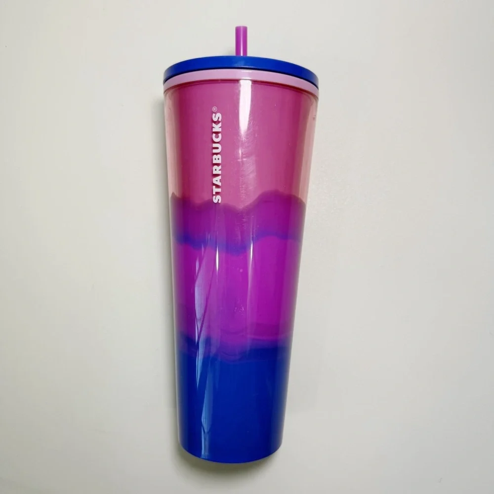 Starbucks Summer 2021 Color Wave 24 oz Venti Cold Cup Tumbler Pink Purple